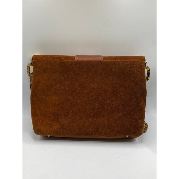 TOWN & COUNTRY SHOES Women's Vintage Brown SuedeLeather Tortoiseshell Clutch Bag - Picture 2 of 11